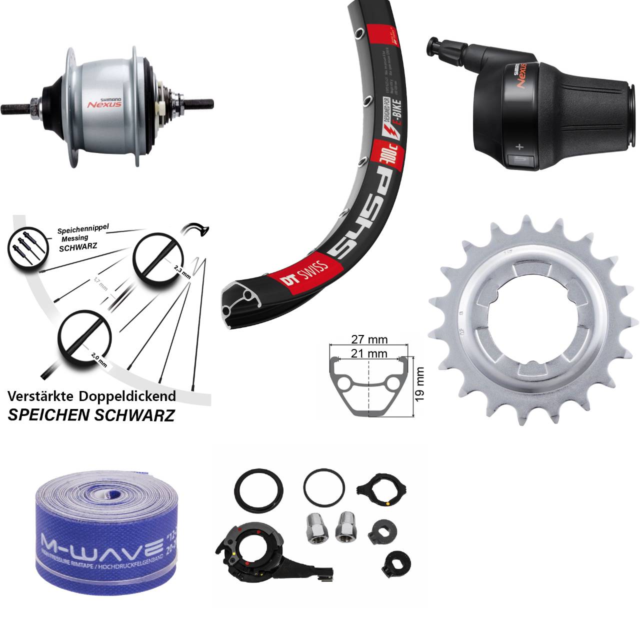 28 Zoll DT Swiss 545 Hinterrad Shimano Nexus 8 Gang Freilauf