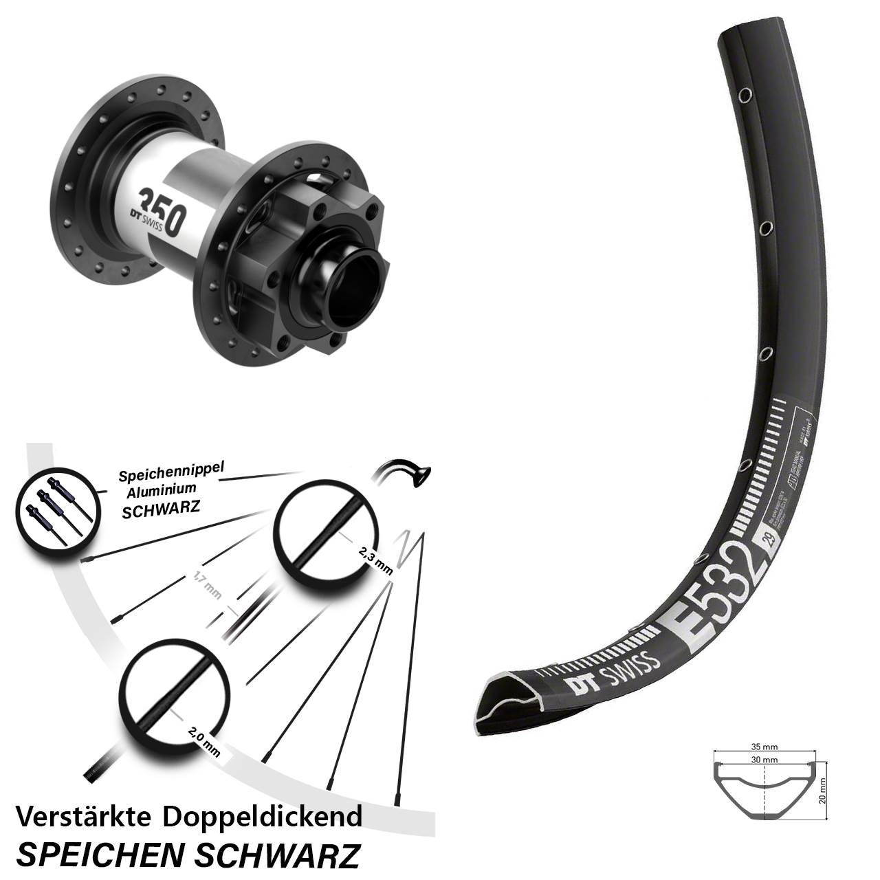 Disc Laufrad 20x110 Boost 29 Zoll DT Swiss E 532-350