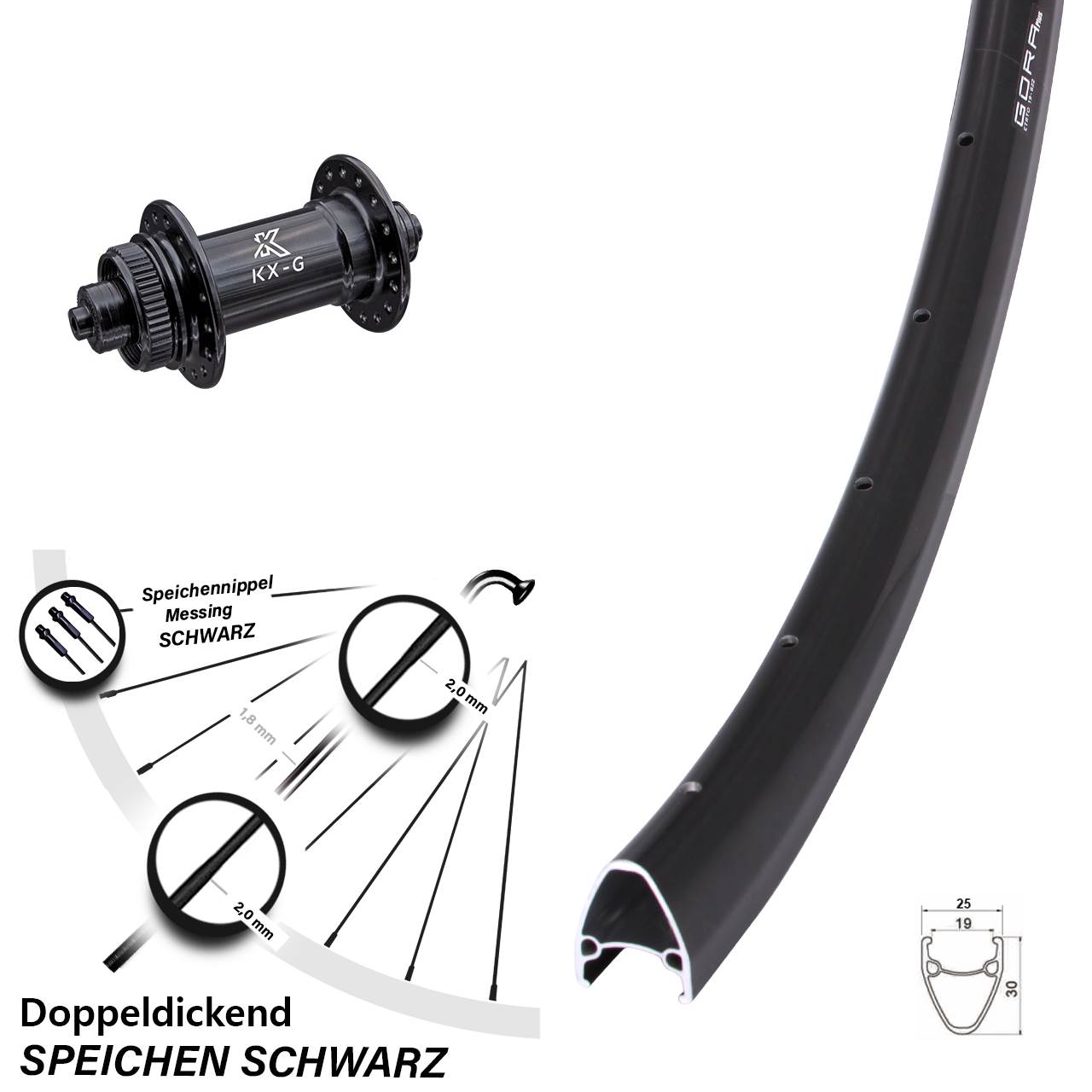 Disc Vorderrad für Schnellspanner 28 Zoll KX-G Gora Plus Centerlock