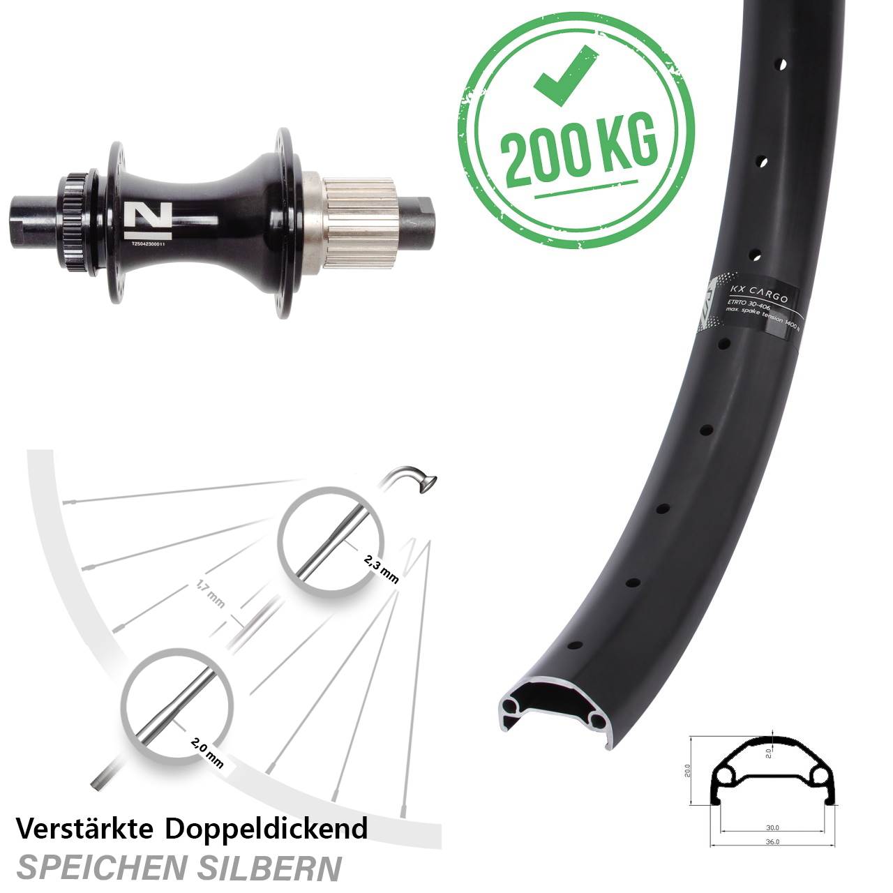 Hinterrad Centerlock 29 Zoll KX Cargo Novatec D462SB Shimano Micro Spline 12x148