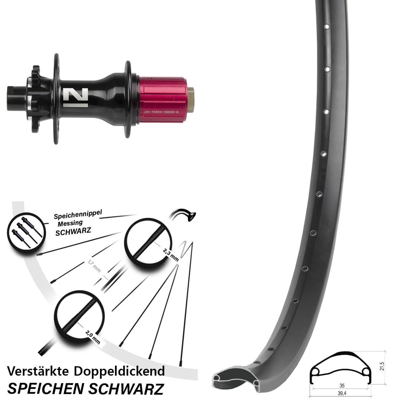 Disc Laufrad 12x142 29 Zoll Ambrosio E35 Novatec D792 8-12 fach HG