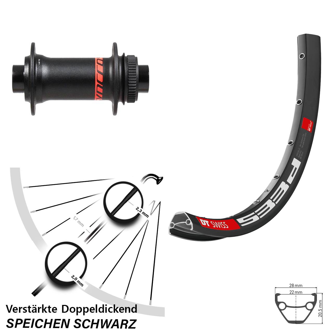Vorderrad Centerlock 650B DT Swiss 533 D Formula 15x110 Boost