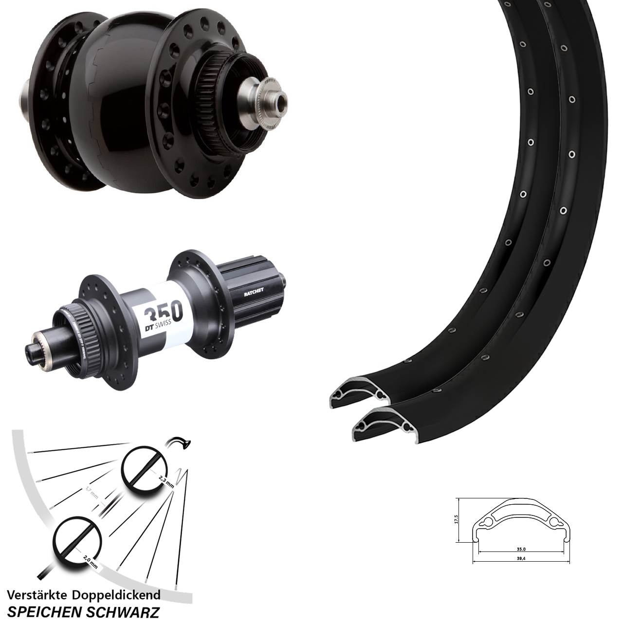 Ryde Disc 35 DT Swiss 350 SON 28 29 Zoll Disc Laufradsatz für Schnellspanner 8-11 fach