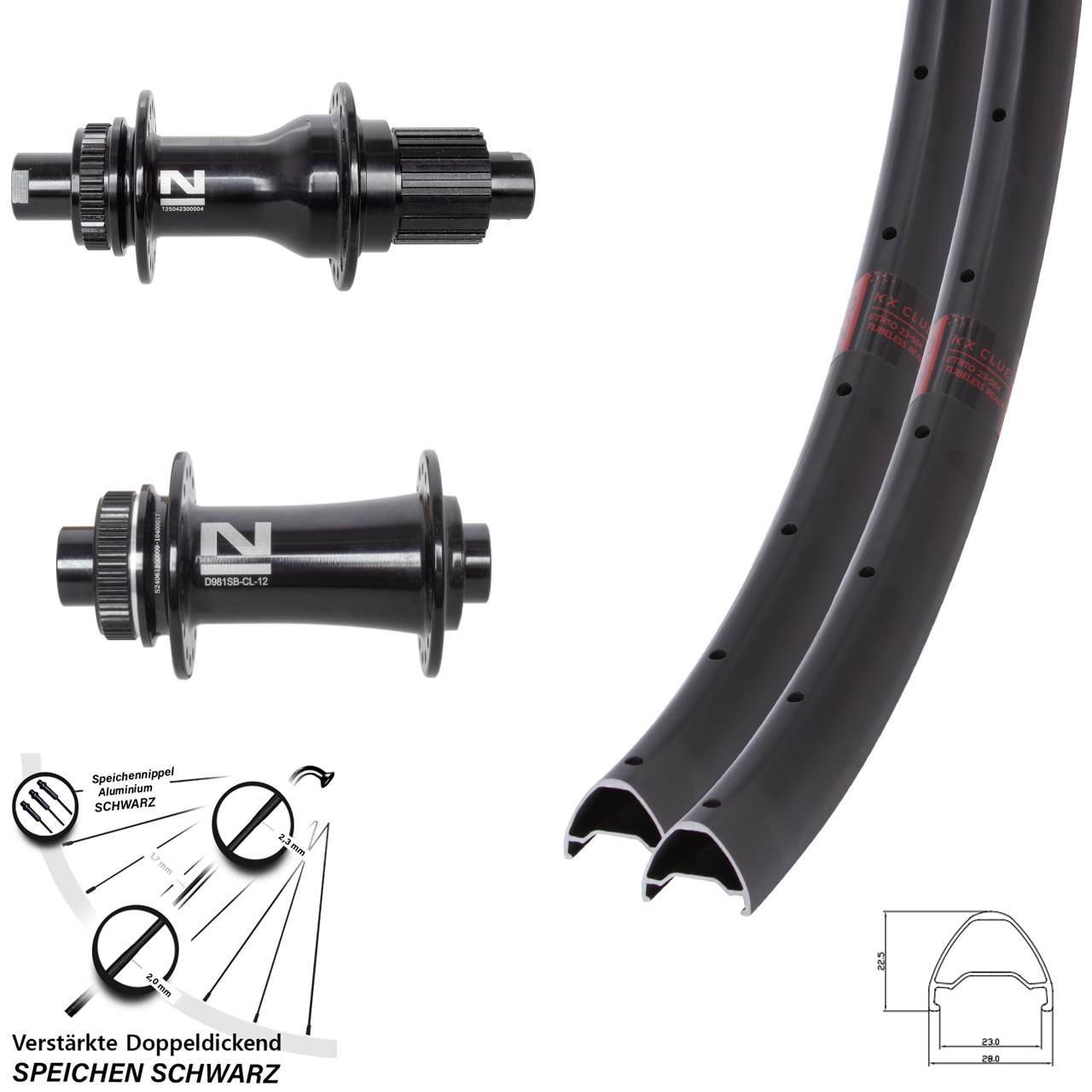 650B KX Clue Novatec D792 D981 Disc Laufradsatz 12x100/142 Micro Spline