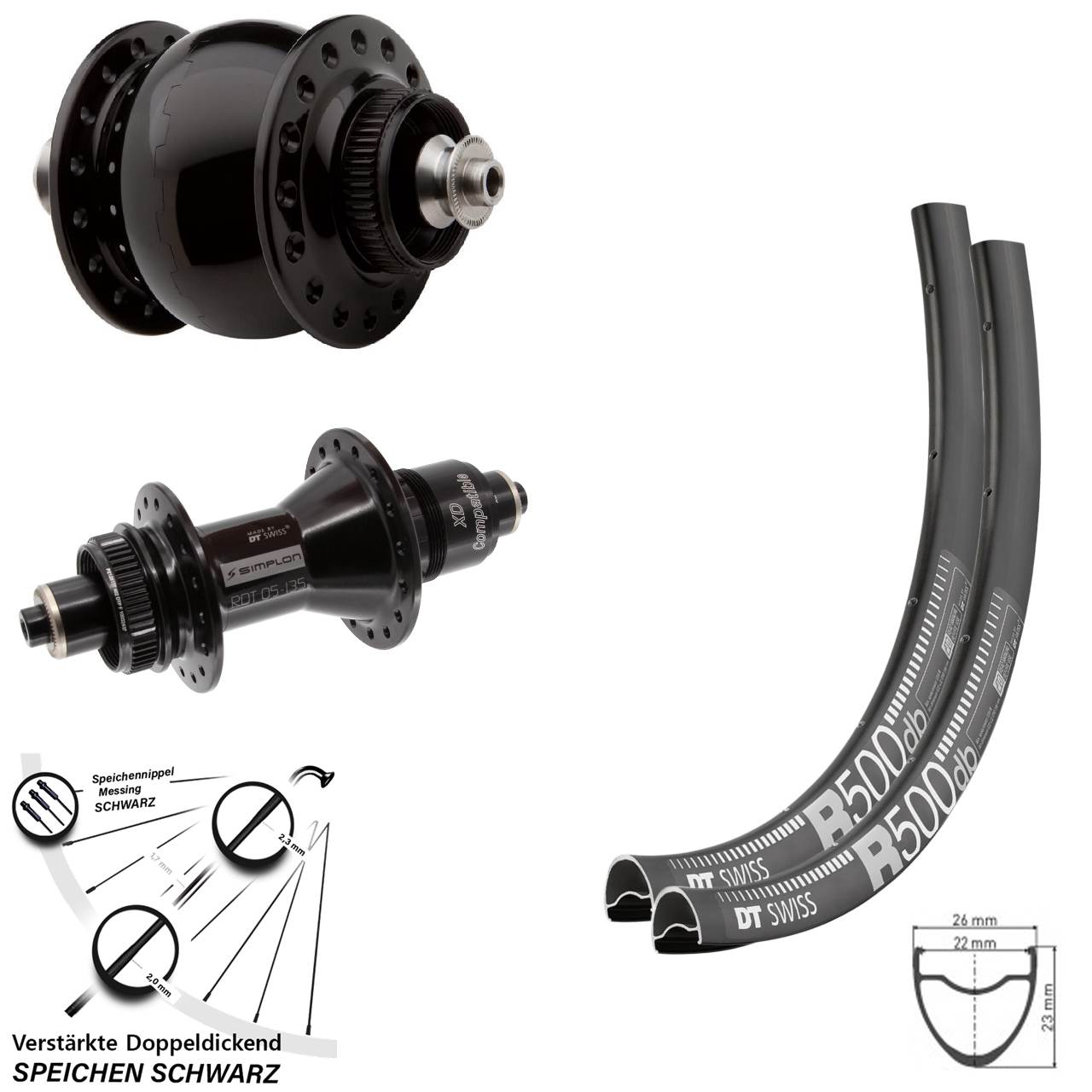 Laufradsatz Centerlock QR 28-29 Zoll DT Swiss R500-370 SON 28 SRAM XD