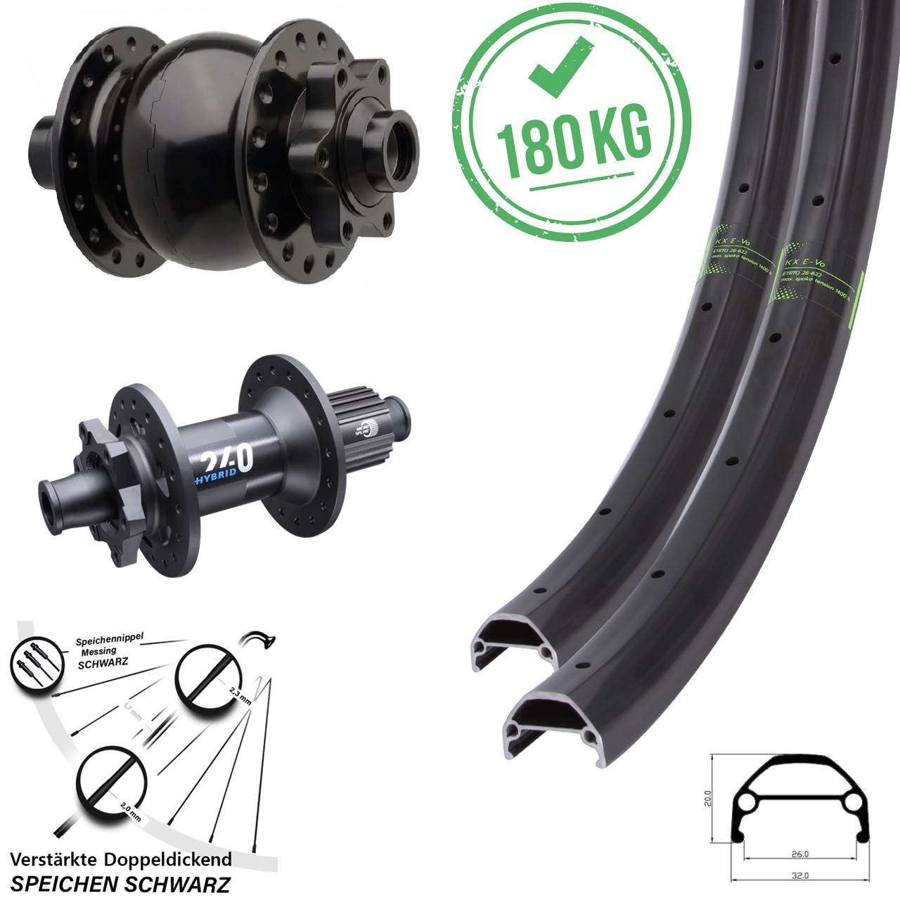 29 Zoll/20 Zoll KX Evo SON 28 DT Swiss 240 Hybrid Micro Spline Disc 15x110/148