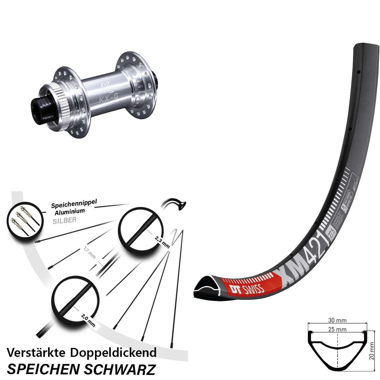 DT Swiss XM 421 KX-G 29 Zoll Disc Laufrad 12x100