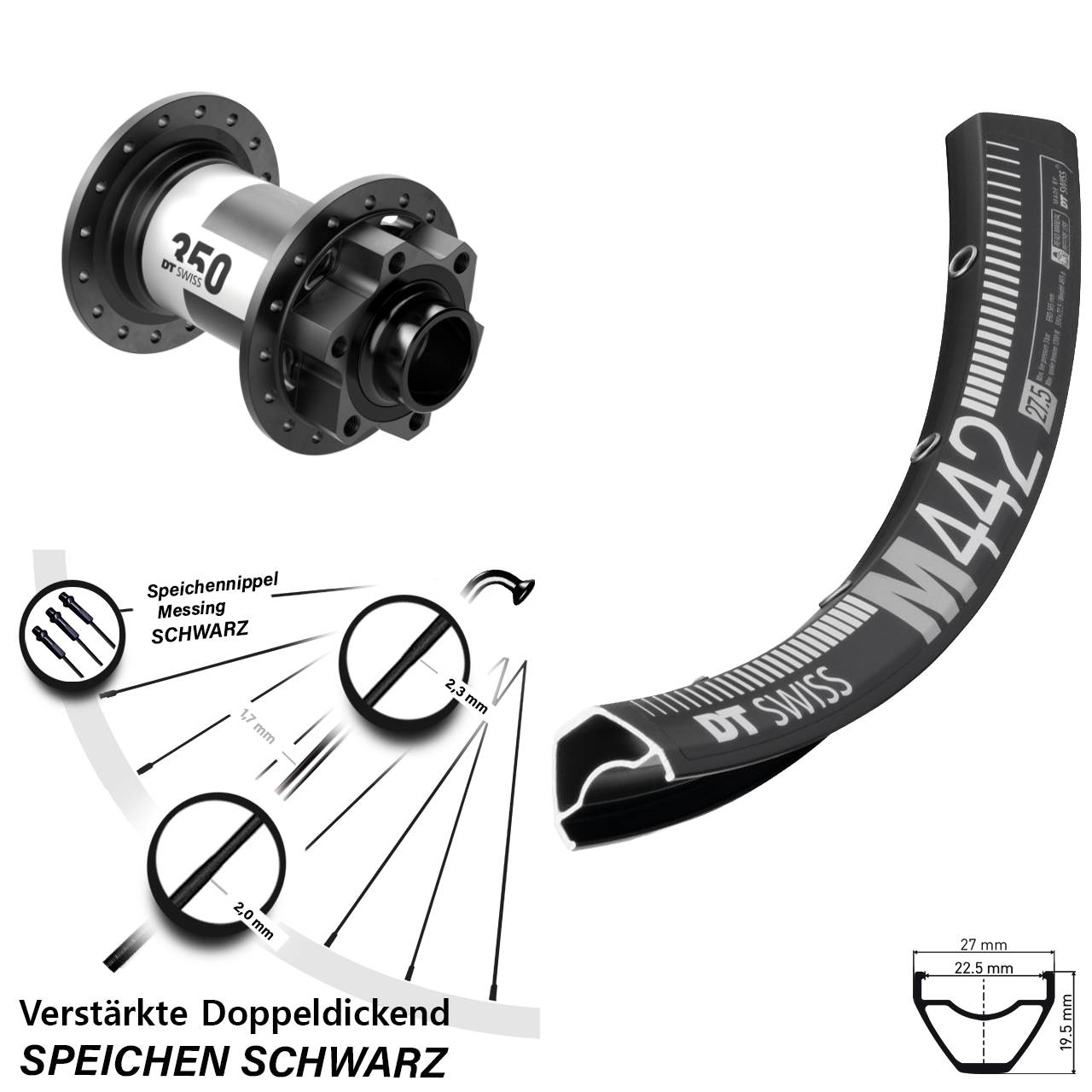 Disc Laufrad 28-29 Zoll DT Swiss M442-350 20x110 Boost