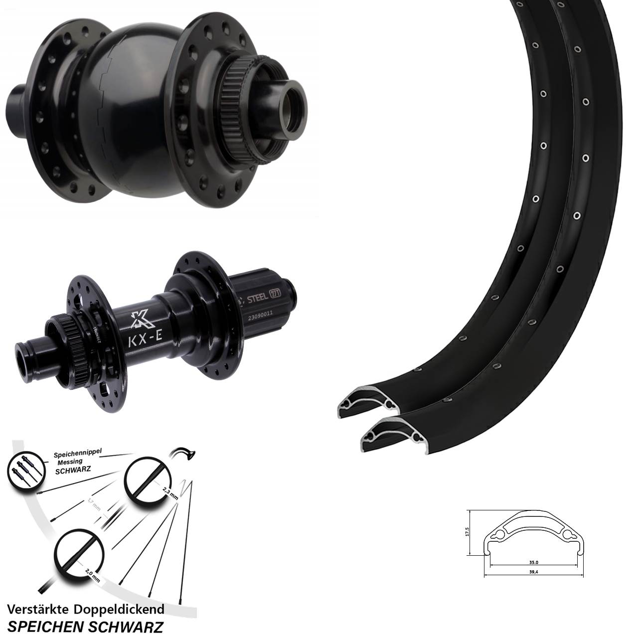 29 Zoll Ryde Disc 35 KX-E SON 28 Laufrad-Satz 15x110 12x148 8-12 fach HG