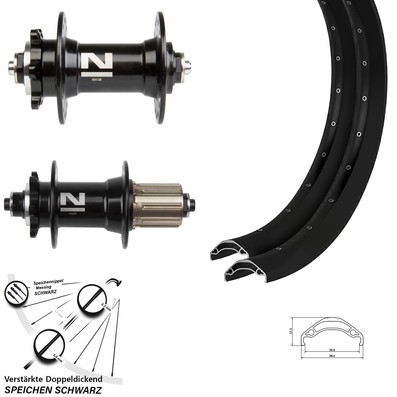 6-Loch Laufradsatz 29 Zoll Ryde Disc 35 Novatec D041 D042 8-11 fach HG QR