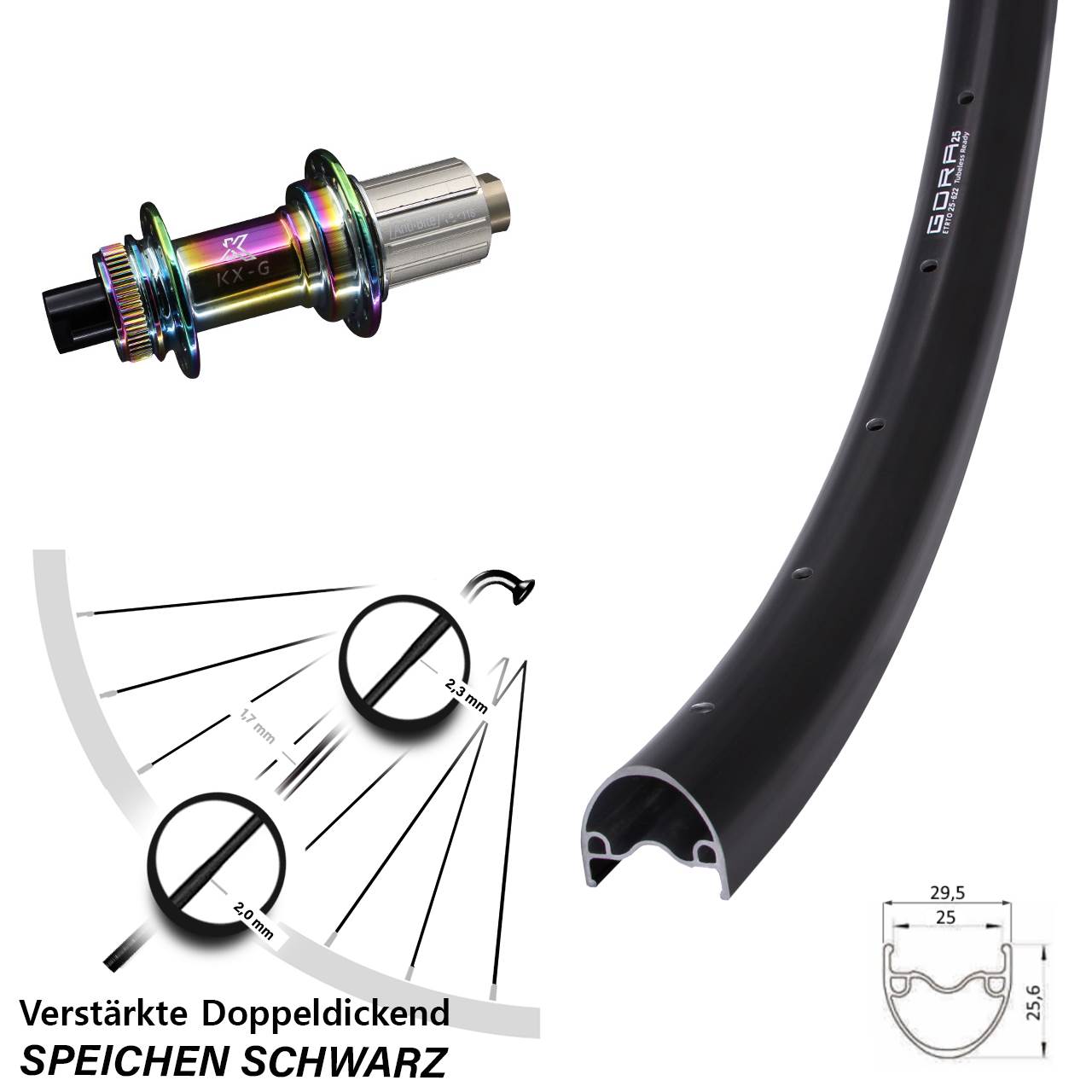 Gora 25 KX-G Oilslick 28-29 Zoll Disc Laufrad 12x142 8-12 fach