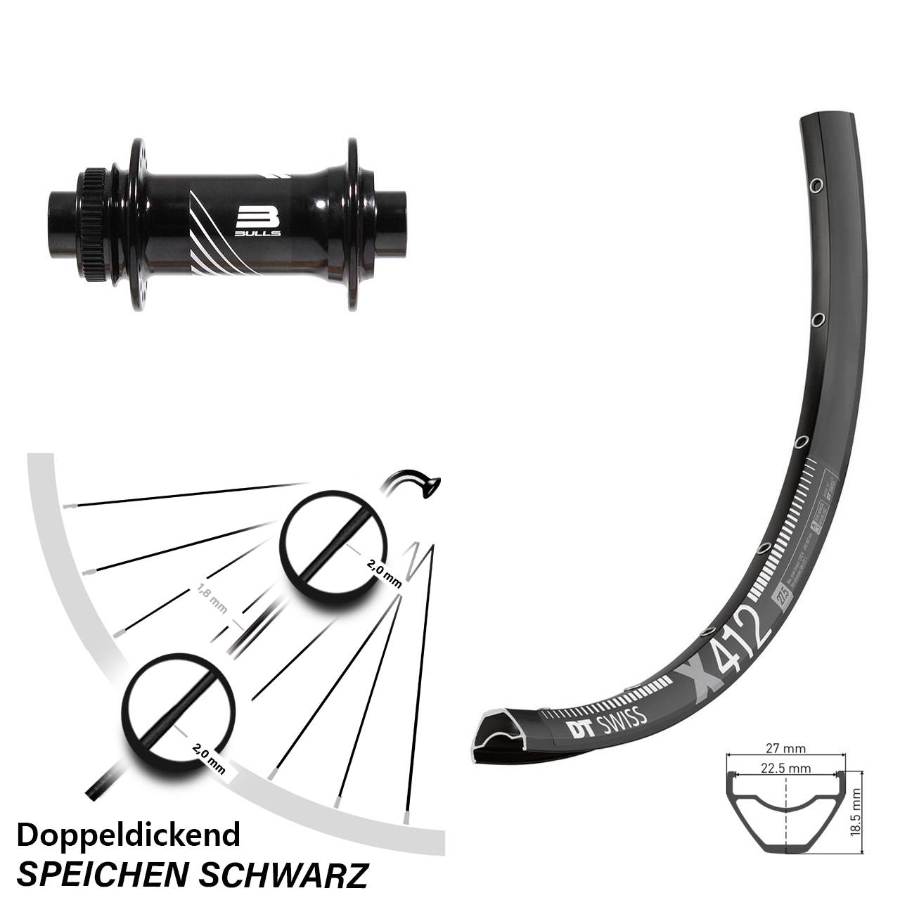 DT Swiss X 412 Formula CL-811 28 Zoll Vorderrad Centerlock 15x110 Boost
