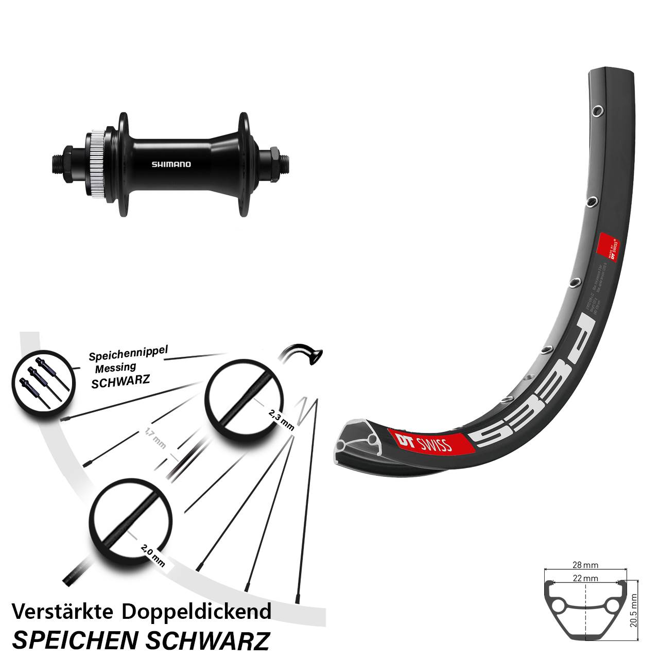 DT Swiss 533d Shimano HB-QC400 29 Zoll Disc Laufrad QR