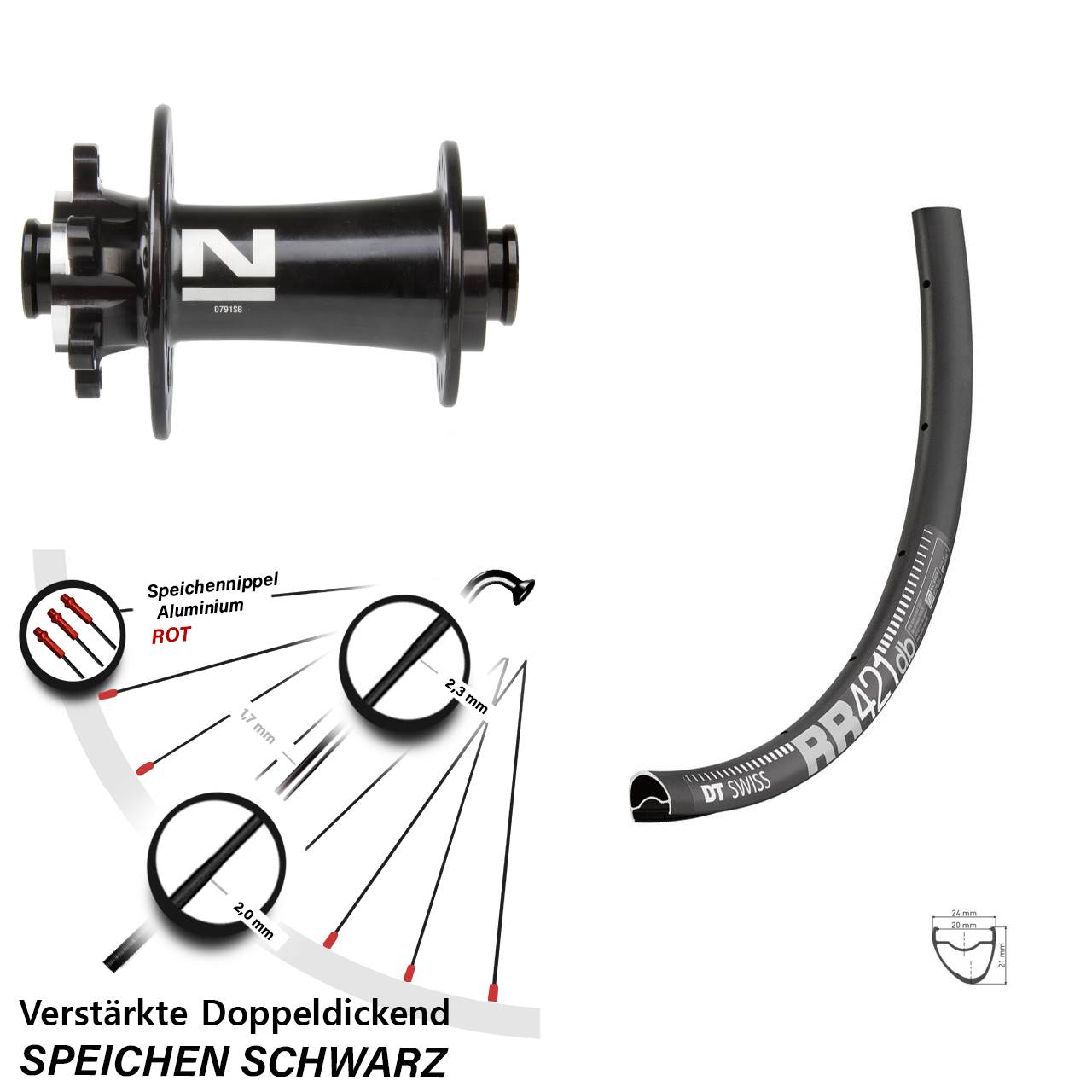 DT Swiss RR 421 Novatec D791 28 Zoll Disc Laufrad 12x100