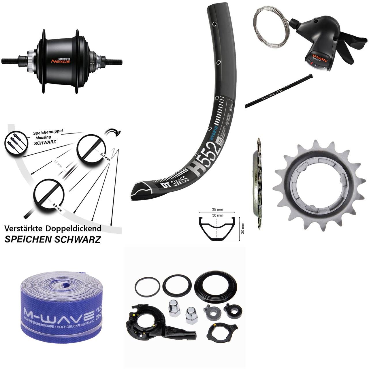 29 Zoll Hinterrad DT Swiss H552 Shimano Nexus 7-Gang Nabenschaltung Centerlock