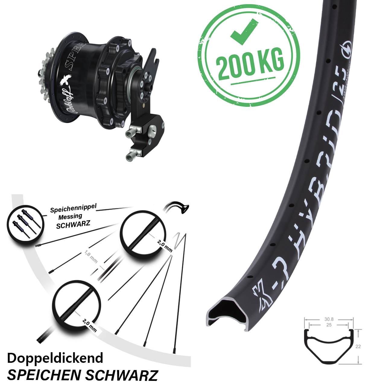 28-29 Zoll Laufrad Rohloff Speedhub CC OEM2 KX-R Hybrid 25