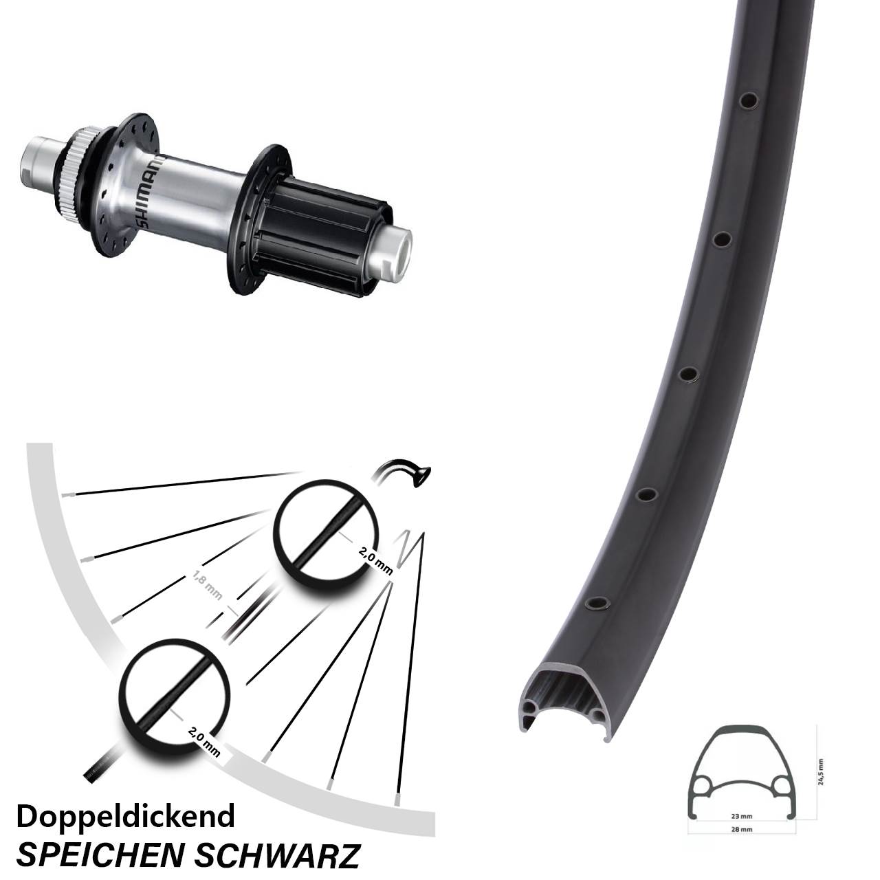 Hinterrad Centerlock 12x142 29 Zoll Ambrosio Sport Shimano GRX 8-12 fach HG