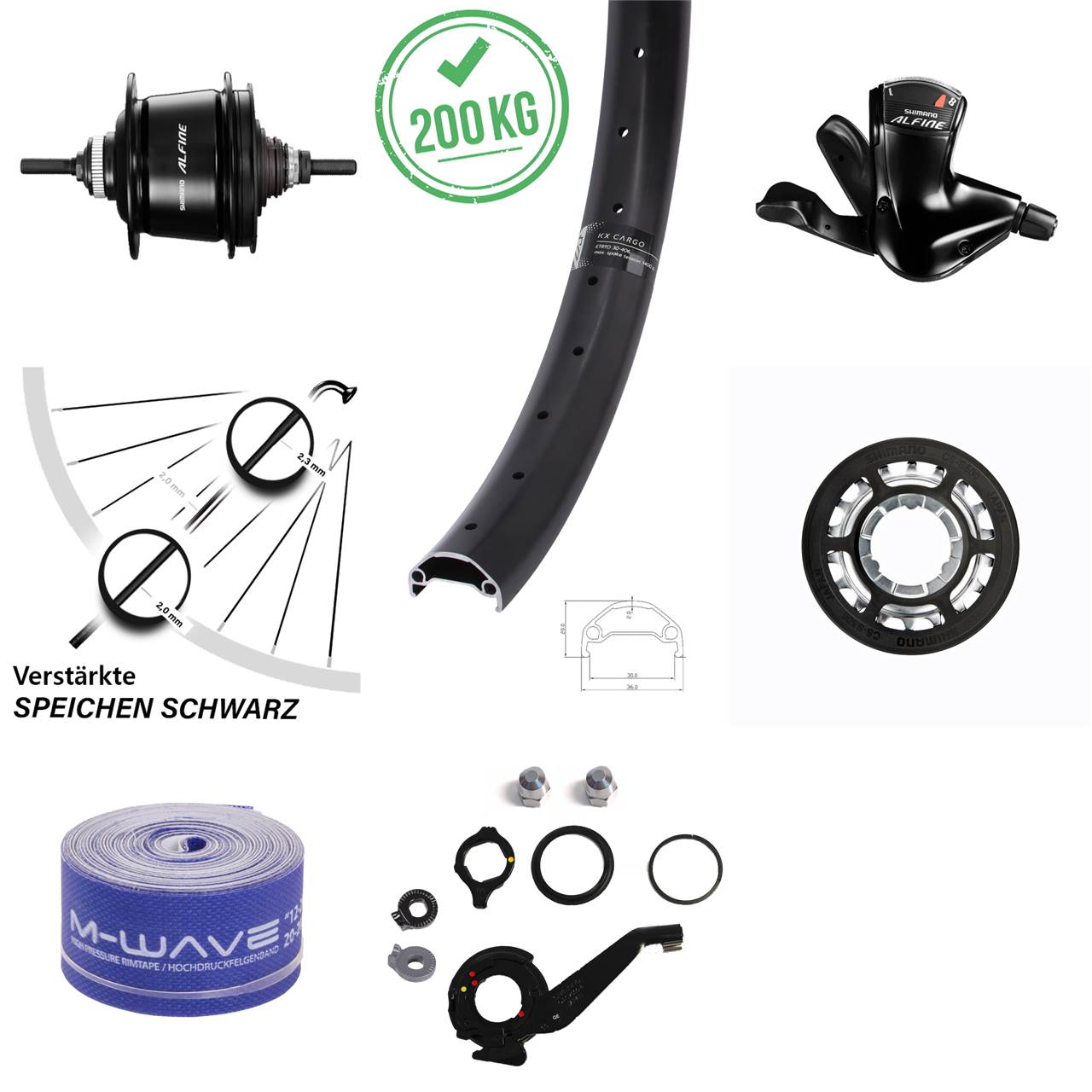 26 Zoll KX Cargo Shimano Alfine 8 Gang Hinterrad