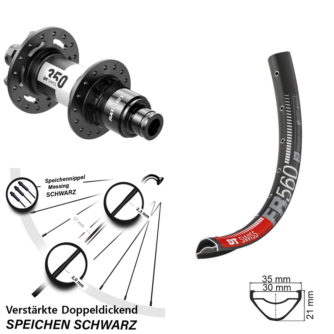 26 Zoll FR 560 DT Swiss 350 Boost 6-Loch Hinterrad 12x148 XD 11-12 fach