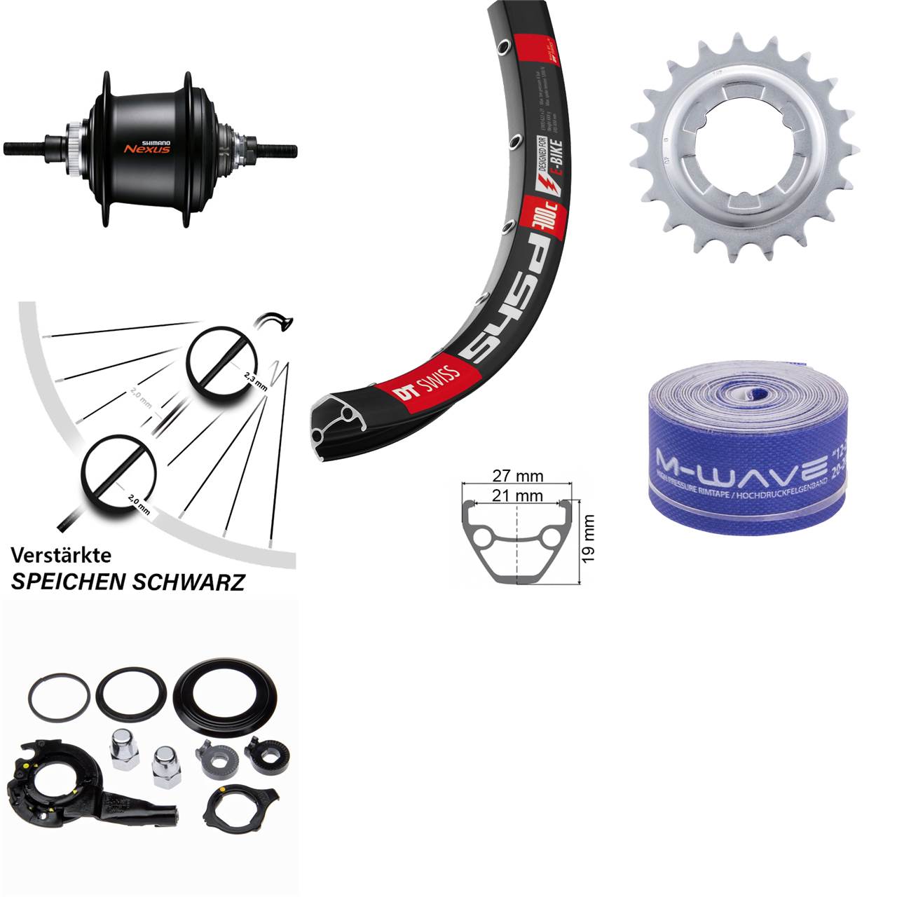DT Swiss 545D Hinterrad 26 Zoll Shimano Nexus SG-C3001-7D 7 Gang