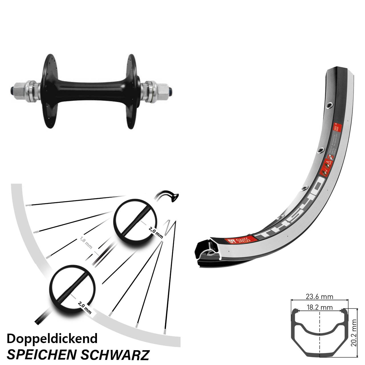 Vorderrad 28 Zoll DT Swiss TK540 Sturmey Archer HBT30 Vollachse