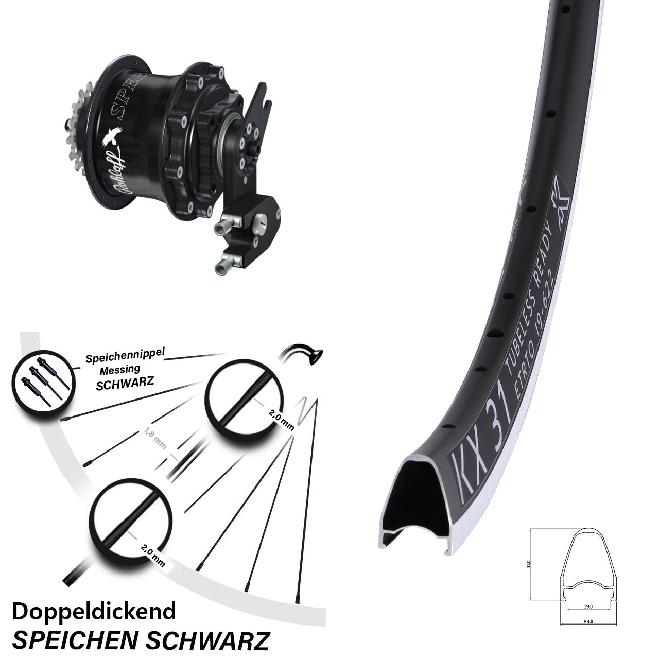 28 Zoll Hinteres Rad Rohloff Speedhub CC OEM2 KX 31