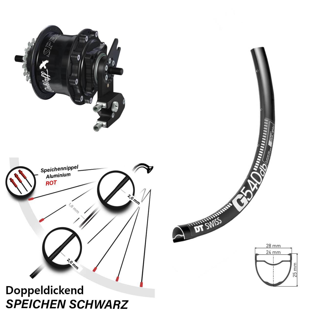 28-29 Zoll DT Swiss G 540 Rohloff Speedhub TS DB OEM2