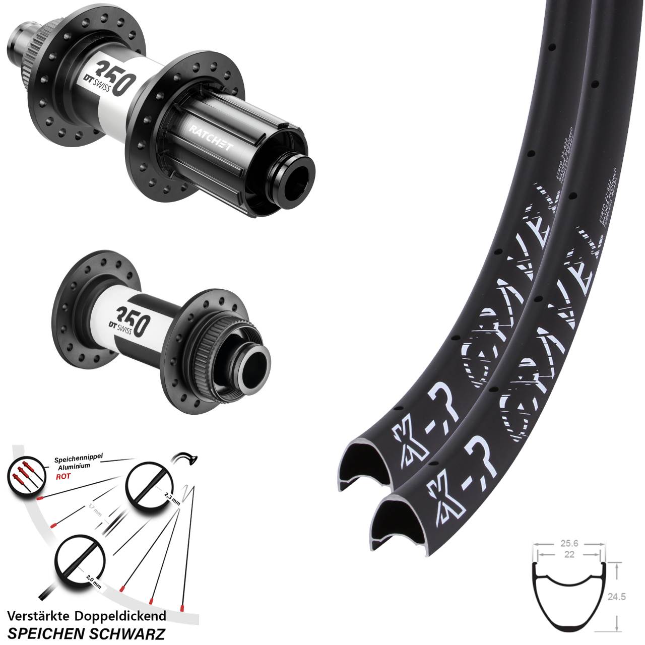 28 Zoll KX R Gravel DT Swiss 350 11-12 fach Centerlock Laufradsatz 15x100/12x142