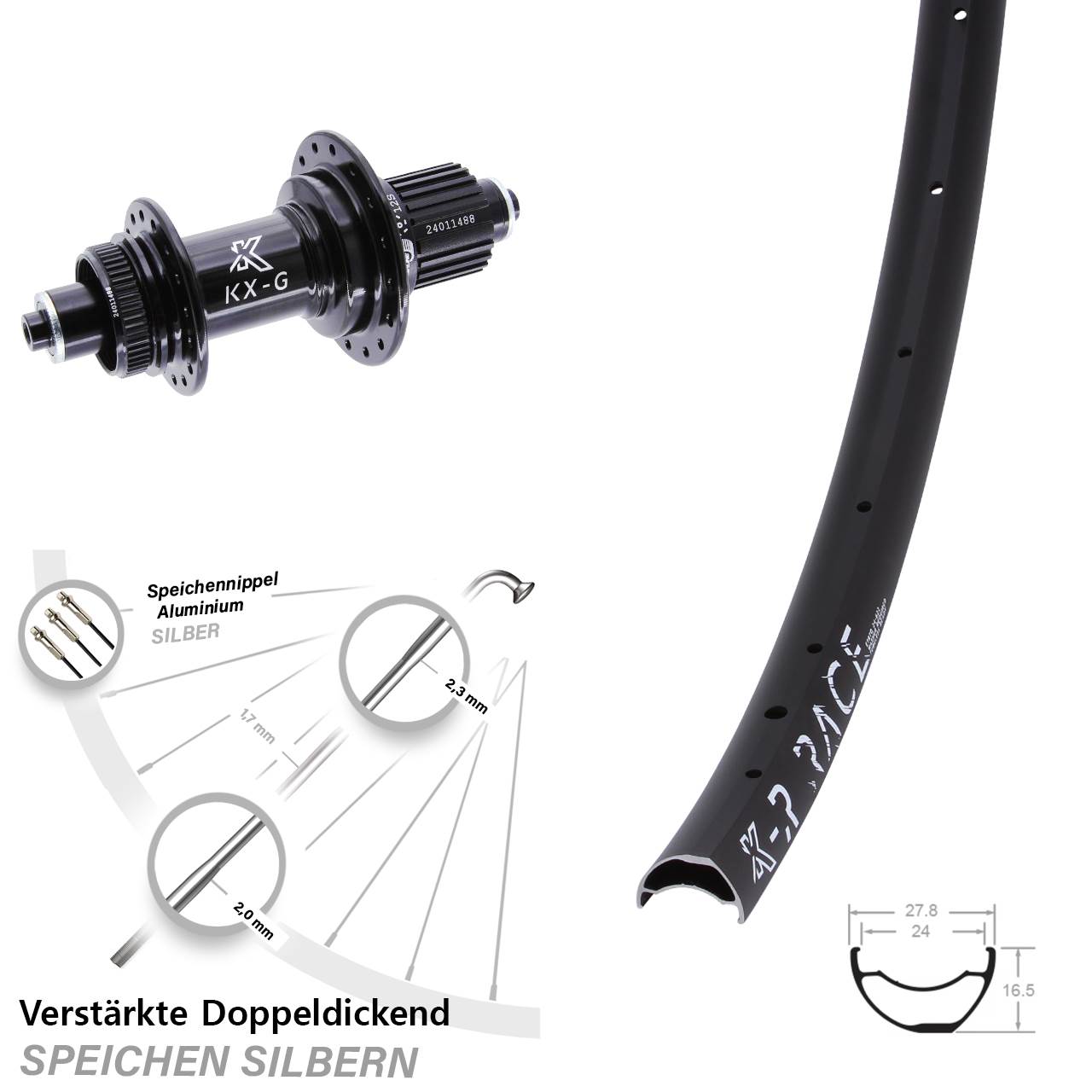Hinterrad Centerlock QR KXR-G Race Micro Spline