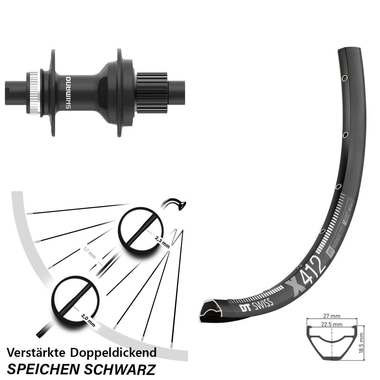 DT Swiss X412 FH-MT410 29 Zoll Disc Hinterrad 12x142 Micro Spline