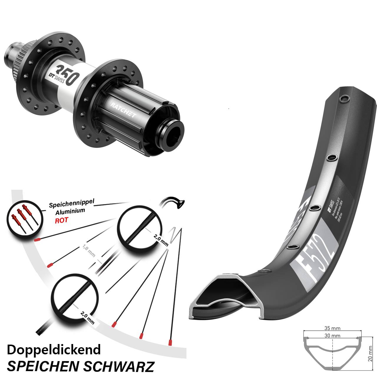 Disc Hinterrad 27,5 Zoll DT Swiss F572-350 8-11 fach HG 12x142