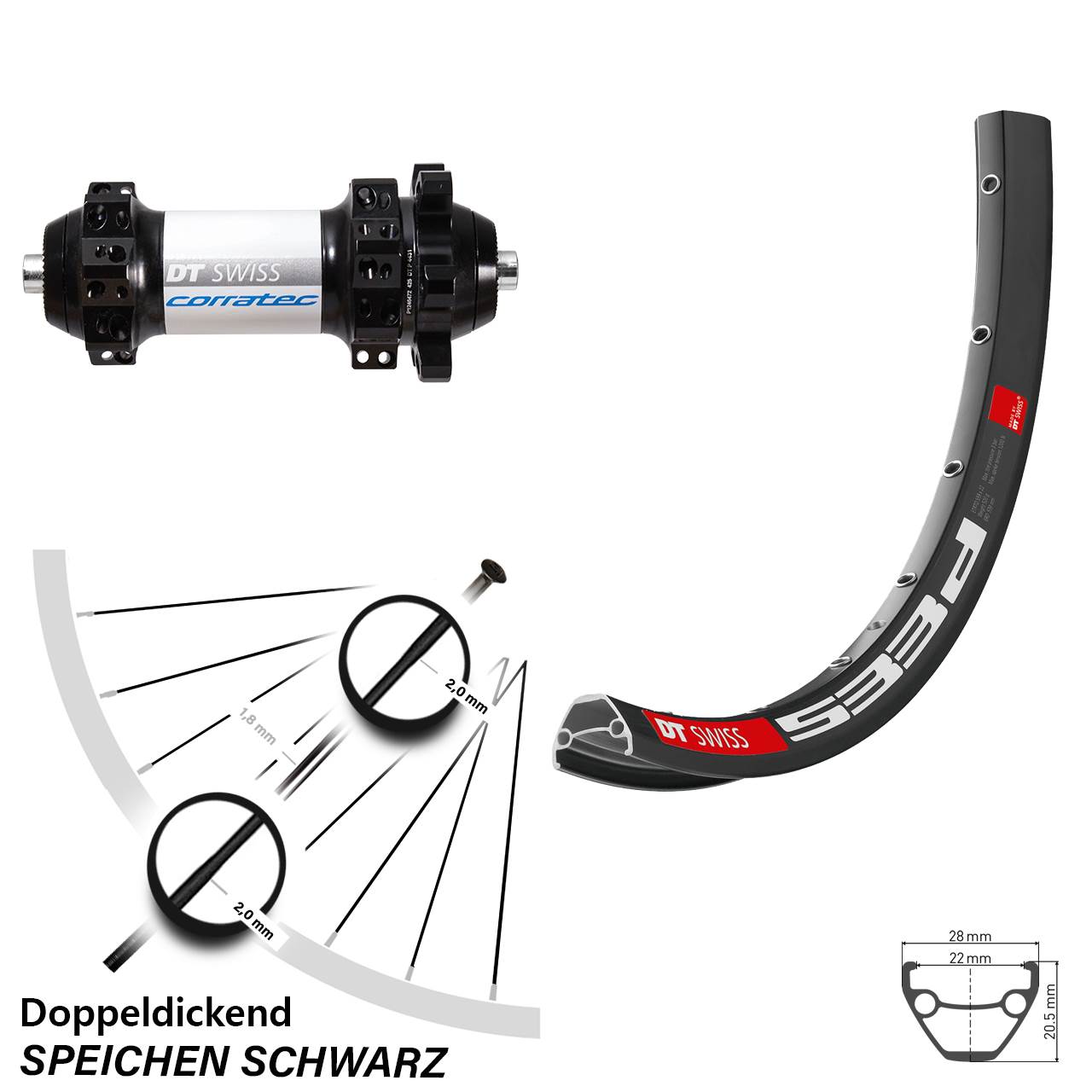 29 Zoll Vorderrad DT Swiss 533d und X-1900