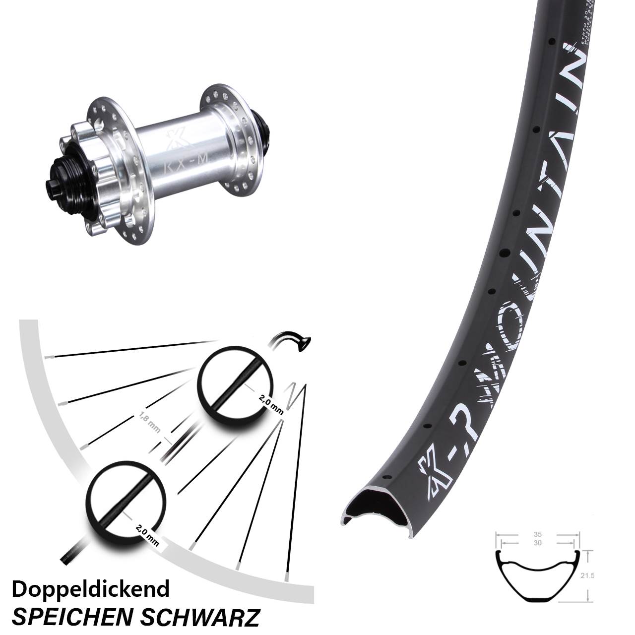 27,5 Zoll KX-MR Mountain 6-Loch Vorderrad QR