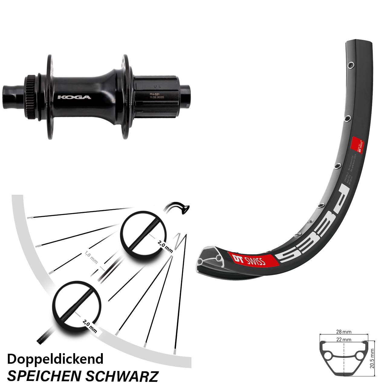 Hinterrad Centerlock 12x148 27,5 Zoll DT Swiss 533d Formula ECT-148S 8-11 fach