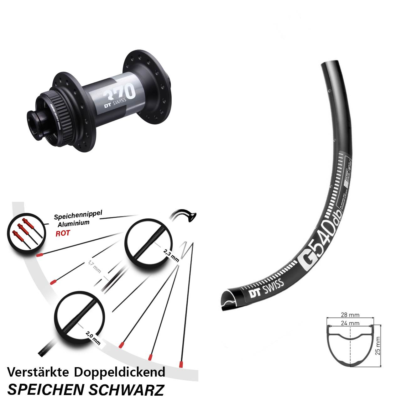 DT Swiss G 540-370 29 Zoll Centerlock Vorderrad 15x100