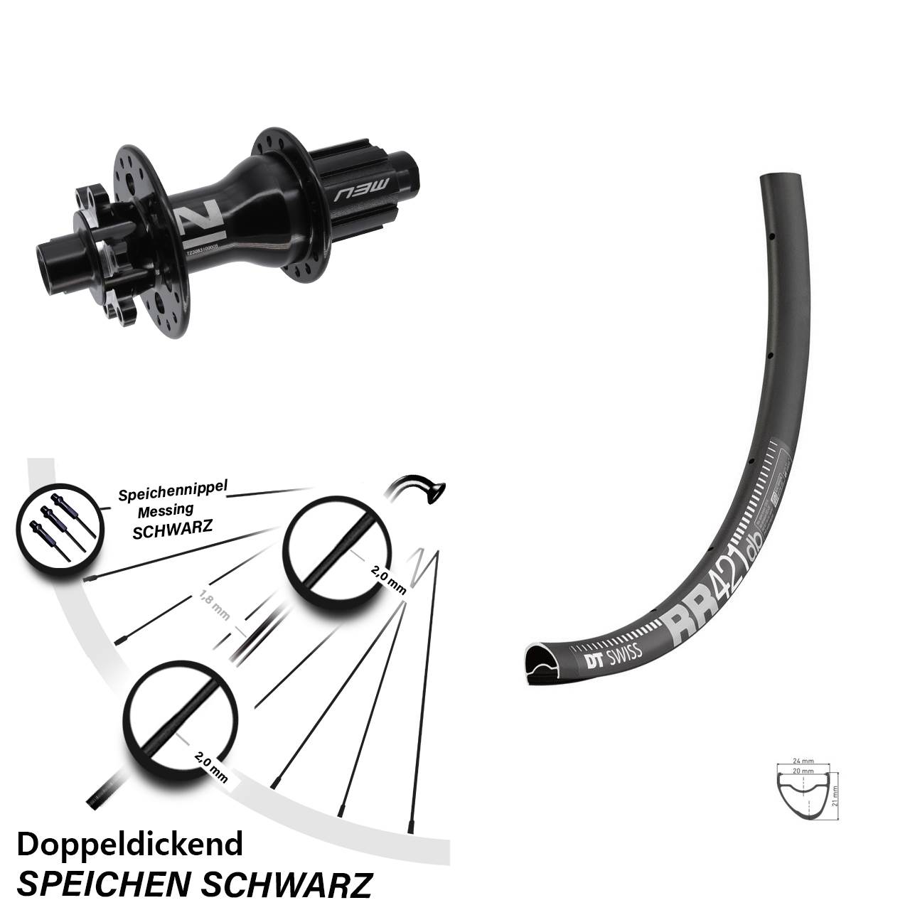 Disc Hinterrad 12x142 28 Zoll DT Swiss RR 421 Novatec D792 Campa N3W