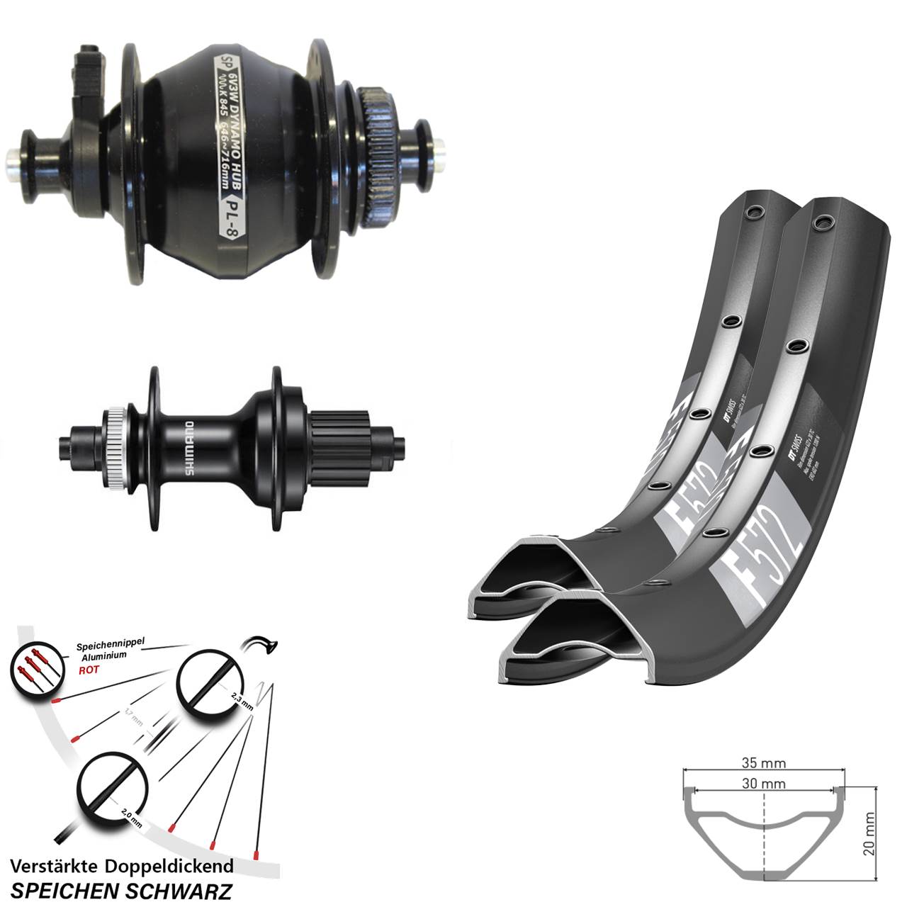 Centerlock Laufradsatz 29 Zoll DT Swiss F 572 Shimano MT500 Shutter PL-8 Micro Spline QR