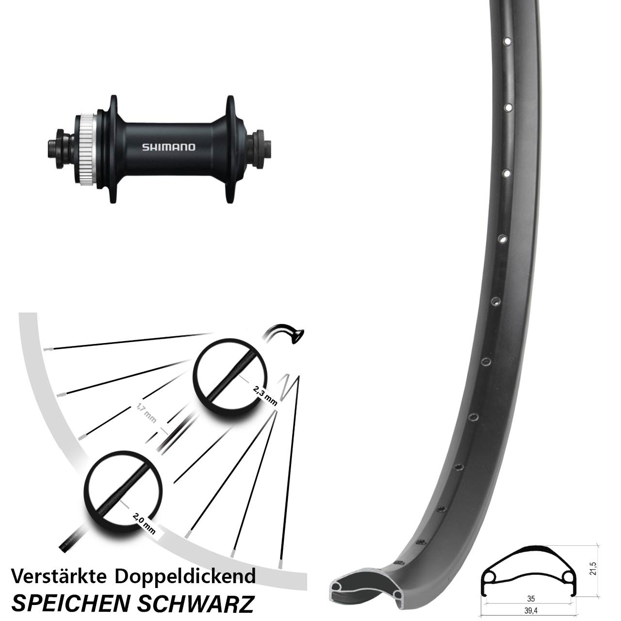 Ambrosio E35 Shimano Alivio 29 Zoll Disc Laufrad QR