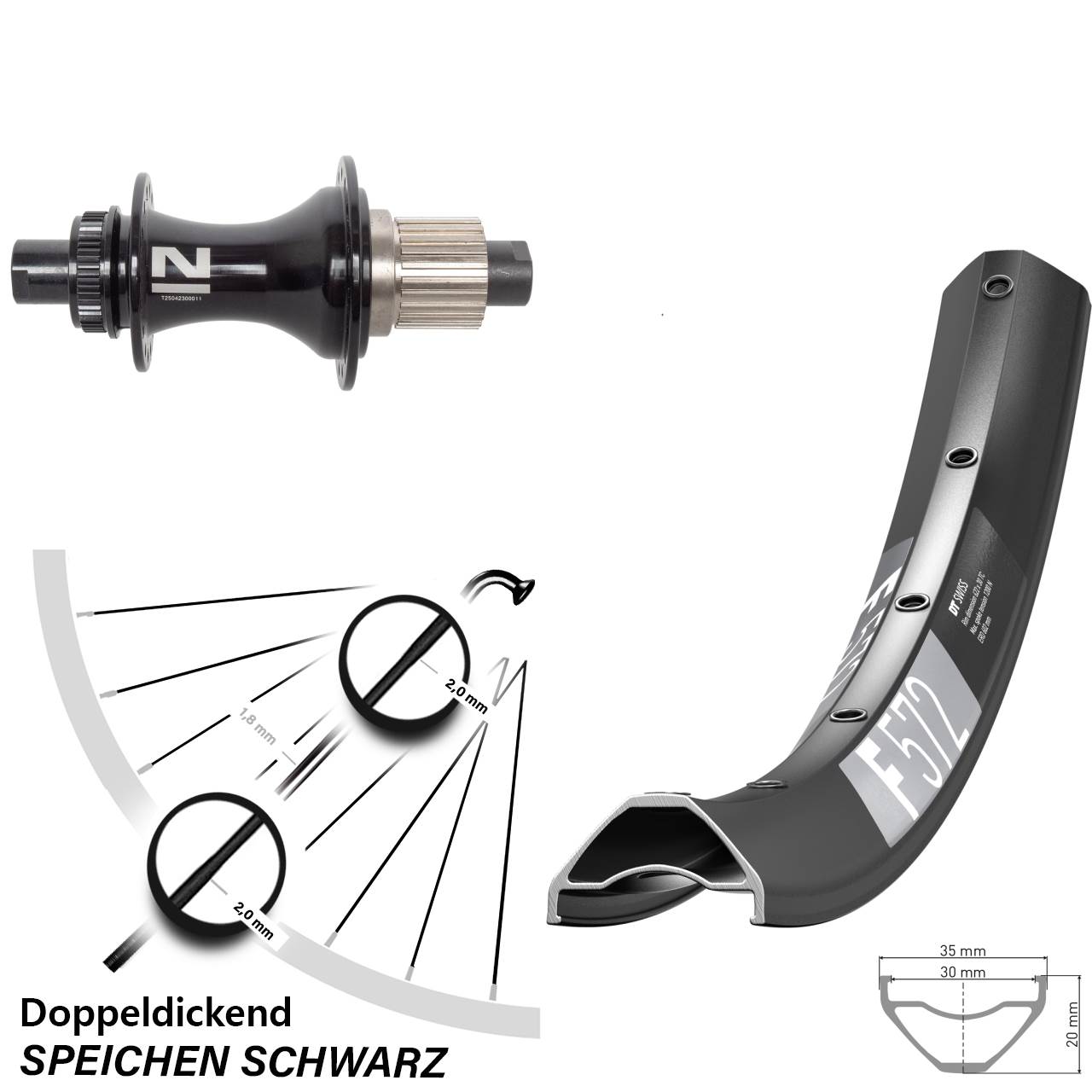 Centerlock Hinterrad 650B DT Swiss F 572 Novatec D462 Micro Spline 12x148