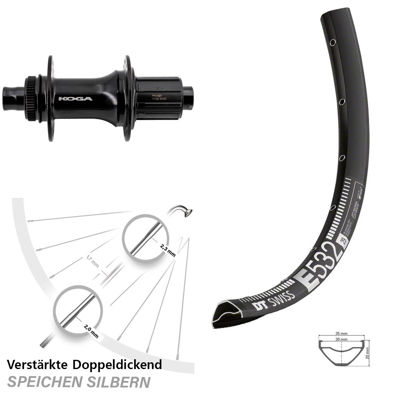 Centerlock Hinterrad 12x148 29 Zoll DT Swiss E532 Formula ECT-148S 8-11 fach