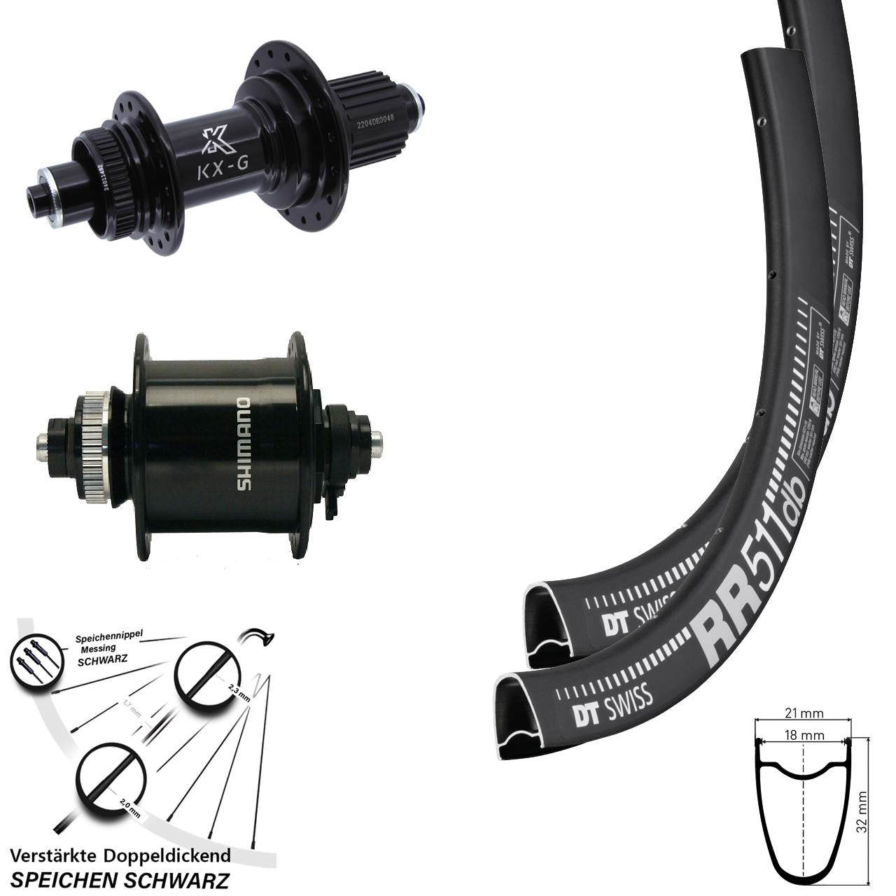 28 Zoll DT Swiss RR511 KX-GS Shimano UR700 Laufradsatz Micro Spline