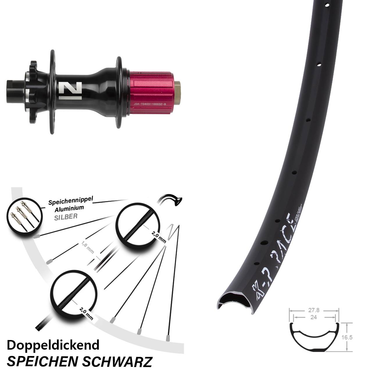 Hinterrad KX-R Race Novatec 792 Disc 8-12 fach 12x142