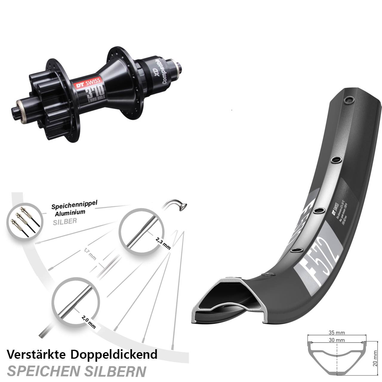 Disc Hinterrad für Schnellspanner 29 Zoll DT Swiss F 572 DT Swiss 370 SRAM XD