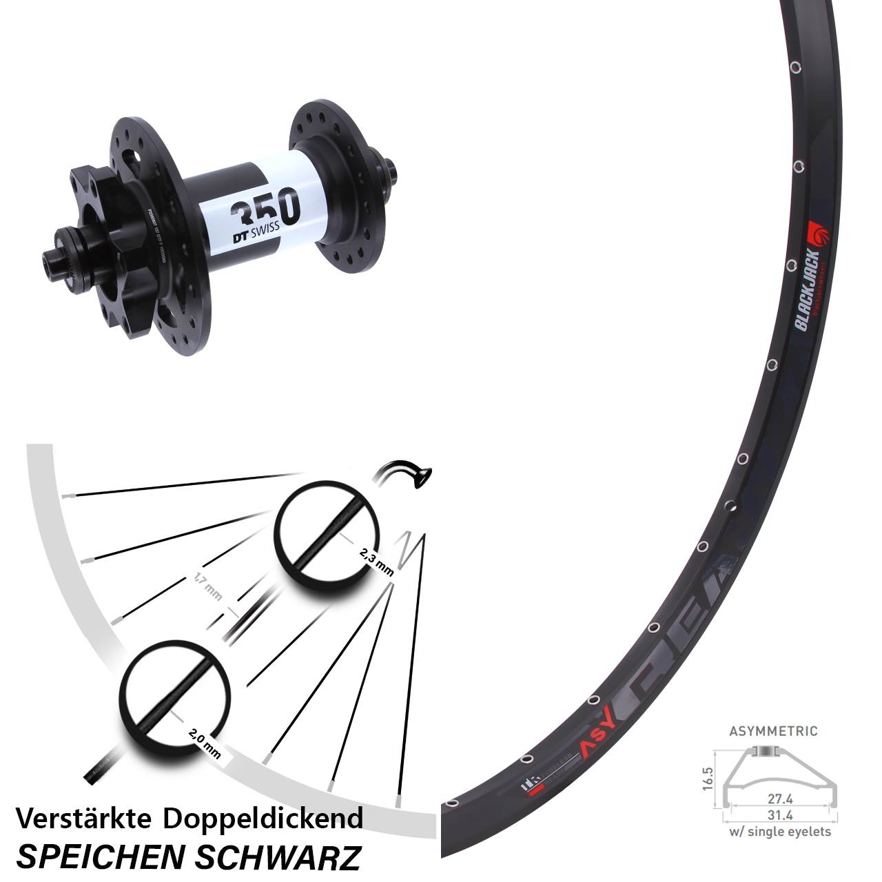 Rodi Ready 27 DT Swiss 350 27,5 Zoll Disc Laufrad QR