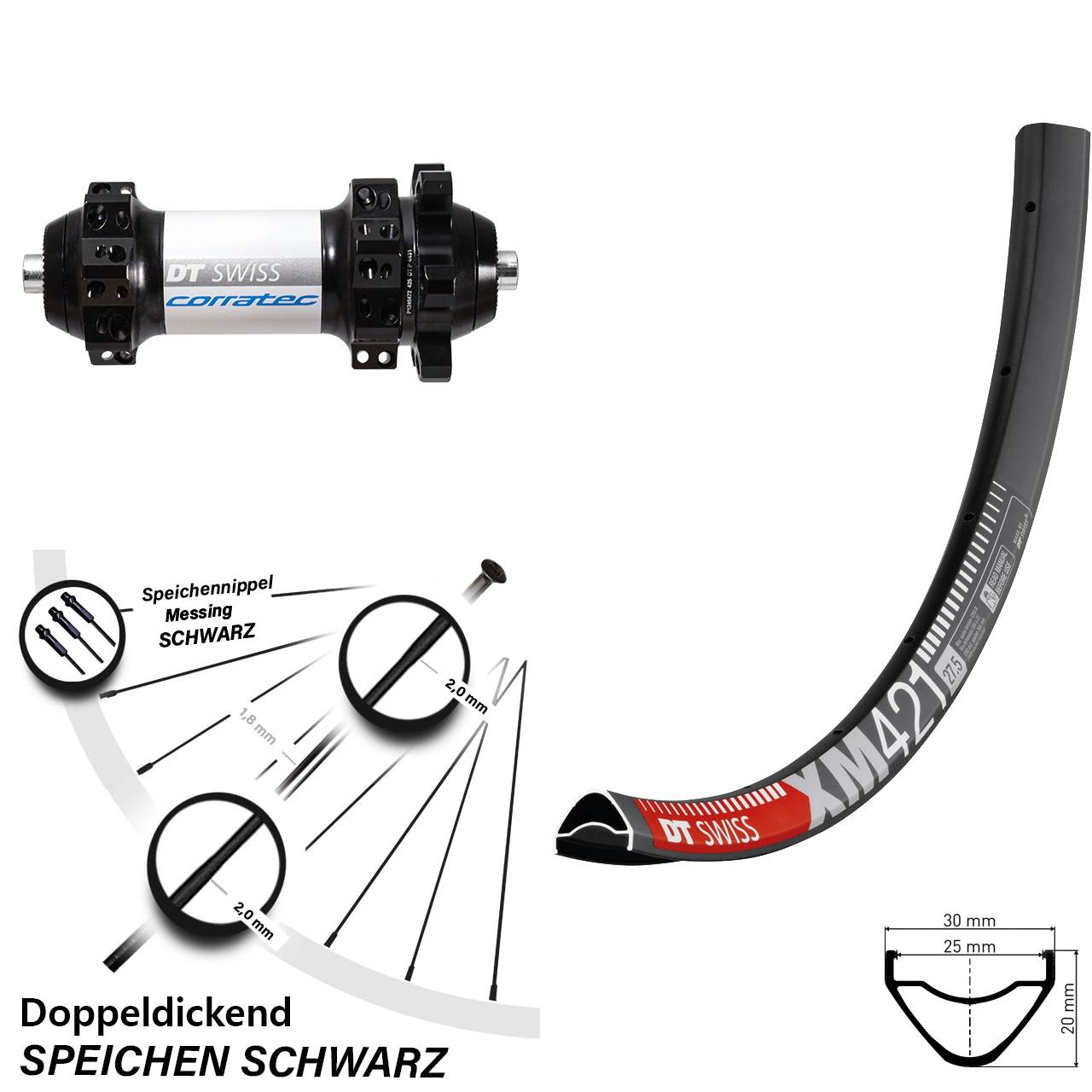 29 Zoll Vorderrad DT Swiss XM 421 und X-1900