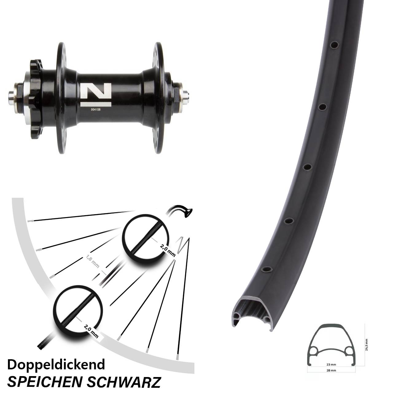 Disc Laufrad QR 28-29 Zoll Ambrosio Sport Novatec D-041