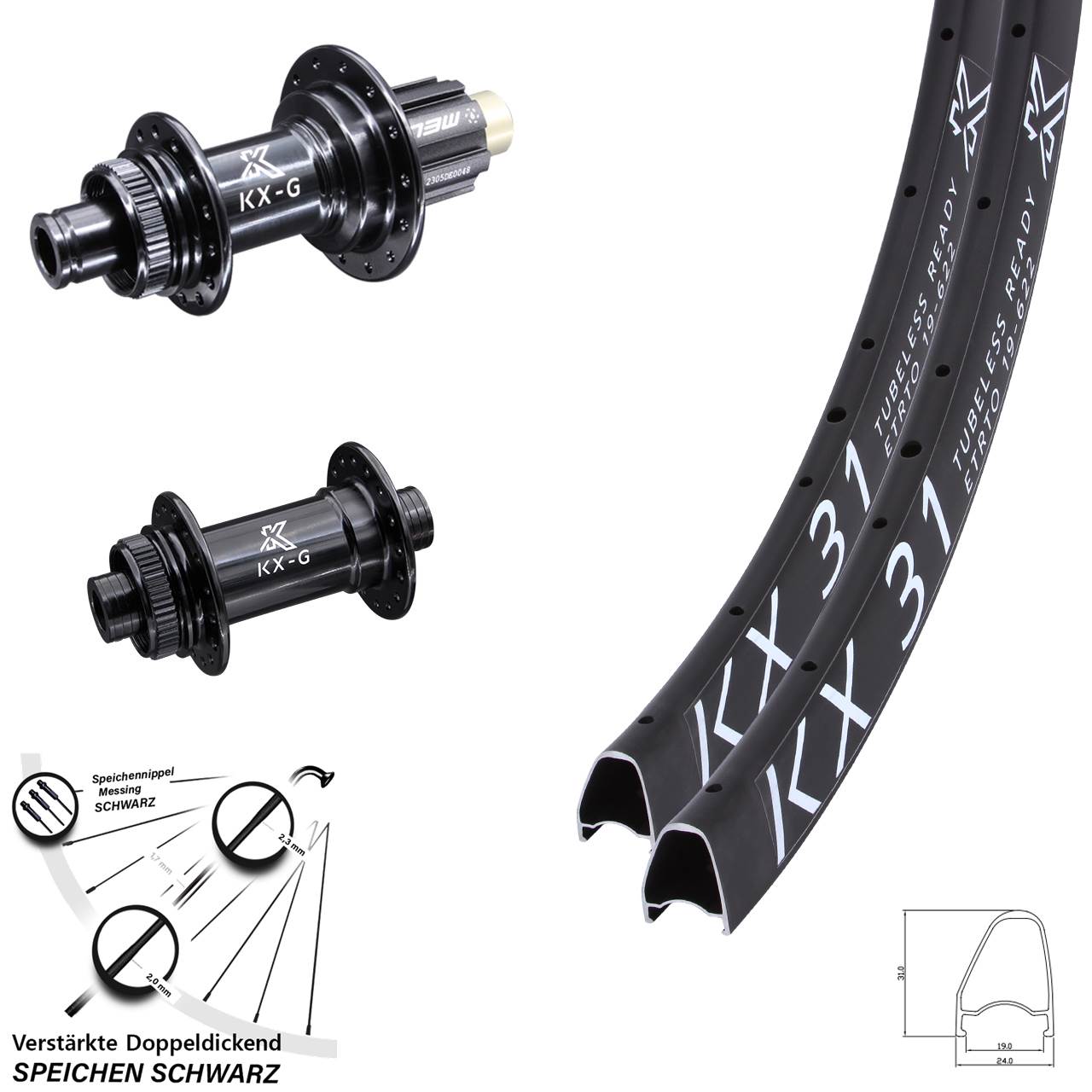 KX-G 31 OS 28 Zoll Disc Laufrad-Satz 12x100/142 Campagnolo N3W