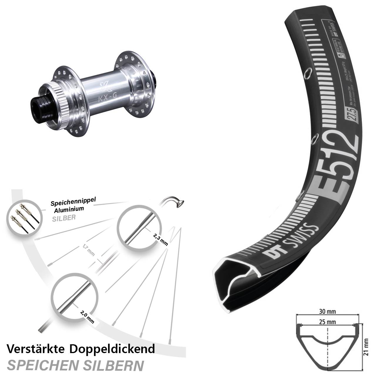 DT Swiss E 512 29 Zoll Vorderrad Centerlock 15x100
