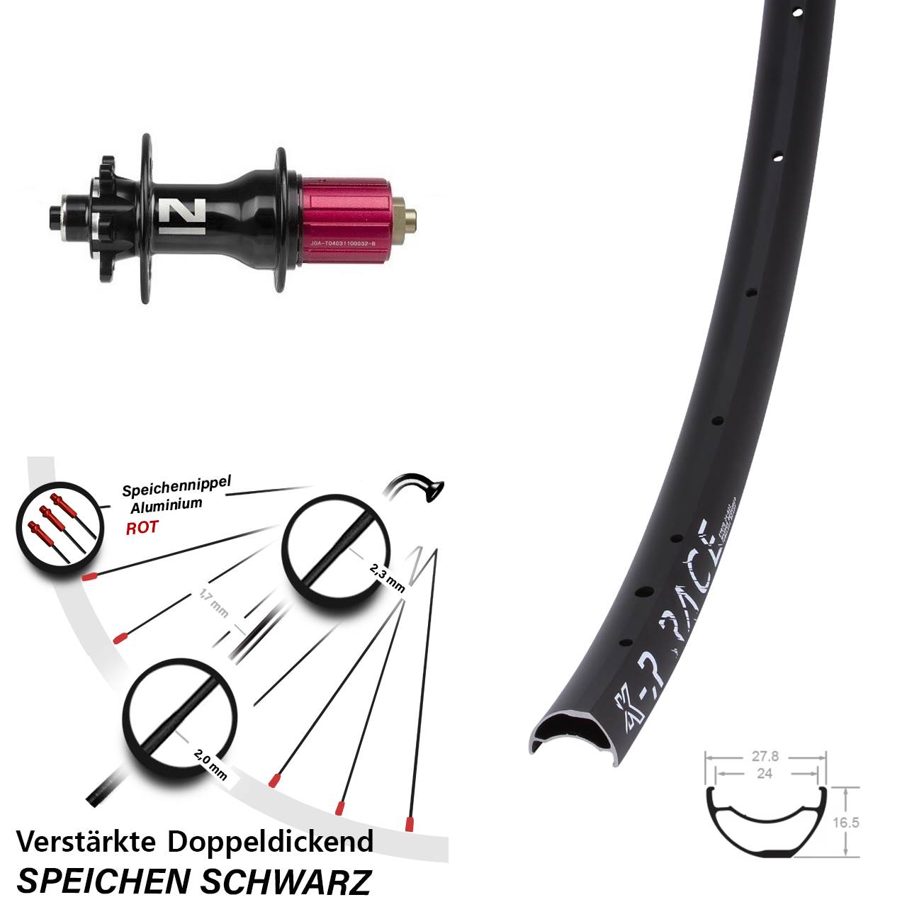 KX-R Race Novatec Superlight Disc Hinterrad QR 8-12 fach HG
