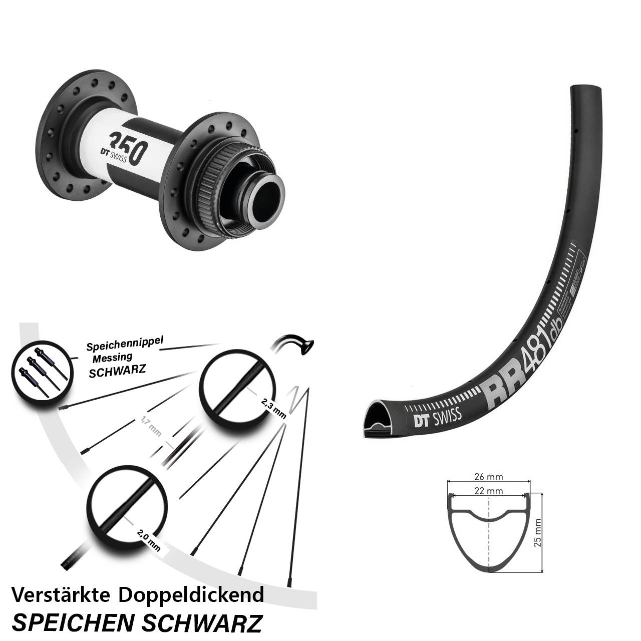 DT Swiss RR 481 DT Swiss 350 28 Zoll Disc Laufrad 15x110 Boost